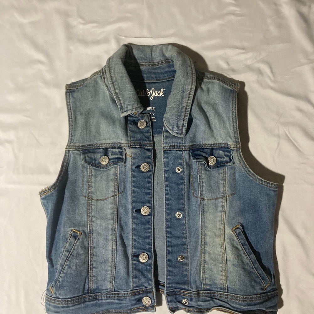 Distressed Denim Vest